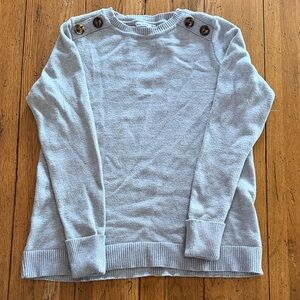 Pink Clover Heather Gray Sweater with Button Details